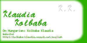 klaudia kolbaba business card